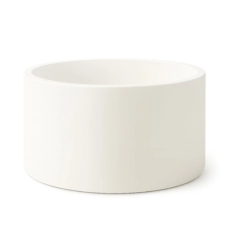 GARDRA Jardinière en polyester blanche pur Ø 120x60 cm RAL 9010