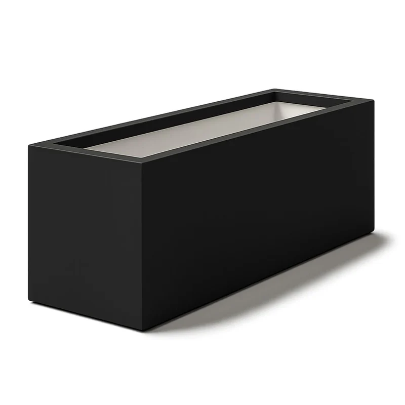 GARDRA Jardinière en polyester noire de jais 150x50x60 cm RAL 9005