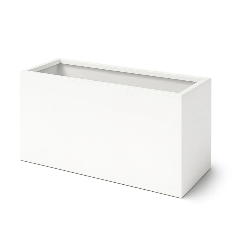 GARDRA Jardinière en polyester blanche pur 120x50x60 cm RAL 9010
