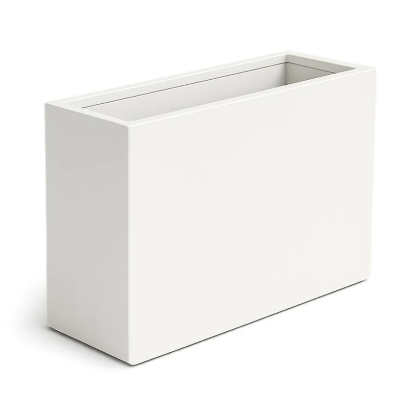 GARDRA Jardinière en polyester blanche pur 90x25x80 cm RAL 9010