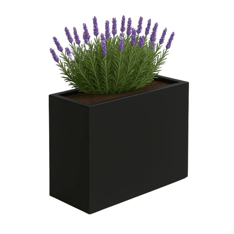 GARDRA Jardinière en polyester noire de jais 90x25x80 cm RAL 9005