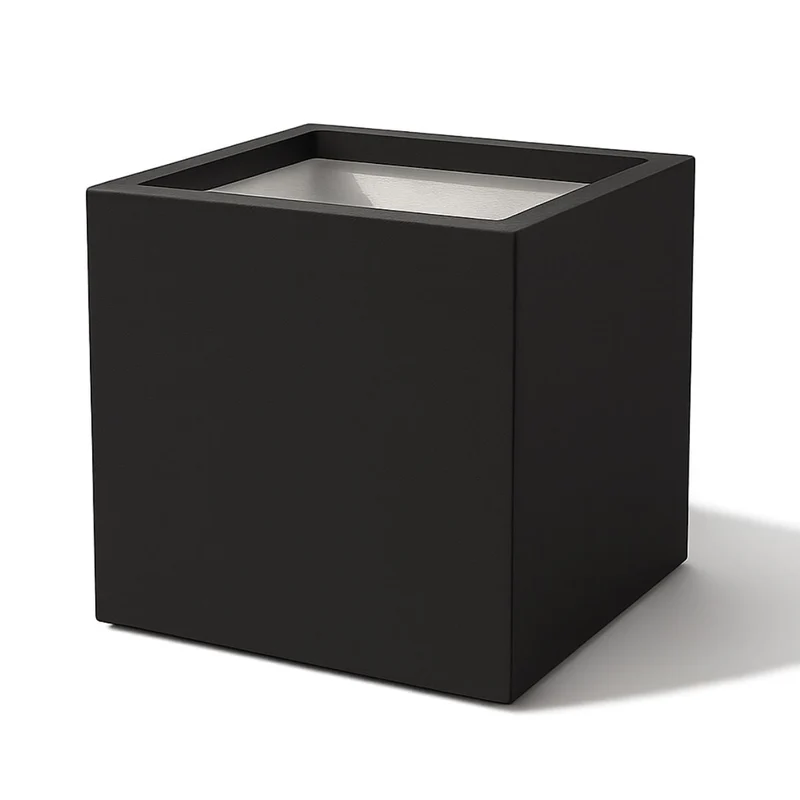 GARDRA Jardinière en polyester noire de jais 70x70x70 cm RAL 9005