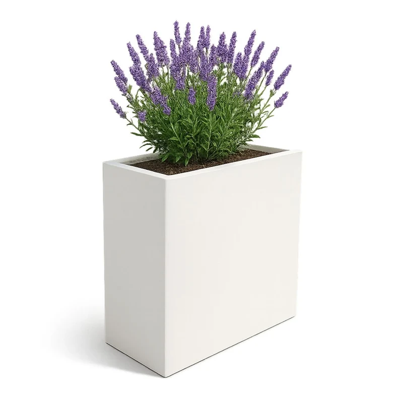 GARDRA Jardinière en polyester blanche pur 90x40x90 cm RAL 9010