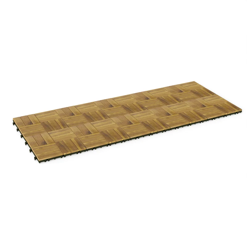 Outsunny Set De 10 Piezas Baldosas De Exterior De Madera 31x31 Cm 0,91m² Natural