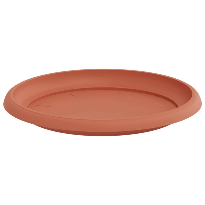 Bandeja Redonda Para Flores 6 Uds. Rojo Ladrillo Plástico