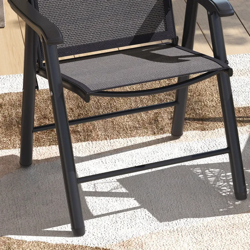 Outsunny Conjunto De 2 Sillas De Camping Plegables Con Reposabrazos Para Jardín