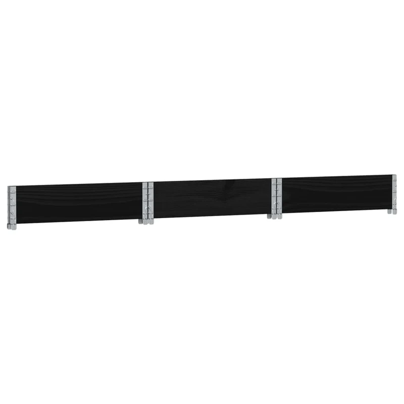 Arriate Elevado Hexagonal Madera Maciza Pino Negro 160x160 Cm