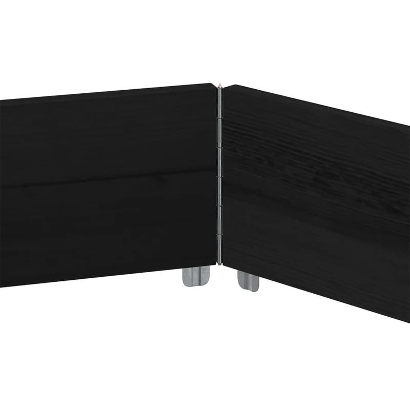 Arriate Elevado Hexagonal Madera Maciza Pino Negro 160x160 Cm