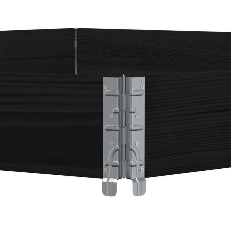 Arriate Elevado Hexagonal Madera Maciza Pino Negro 160x160 Cm