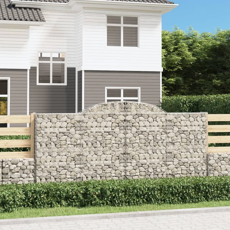 Cestas Gaviones 15 Uds Forma De Arco Hierro 300x50x140/160 Cm