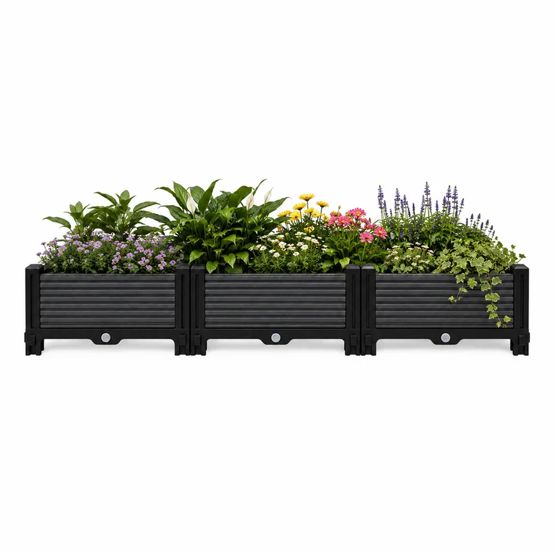 Jardinera Elevada 120x40x22cm Nyana Garden | Modular | Drenaje | Fácil Montaje