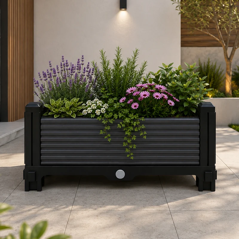 Jardinera Elevada 40x40x22cm Nyana Garden | Modular | Drenaje | Fácil Montaje