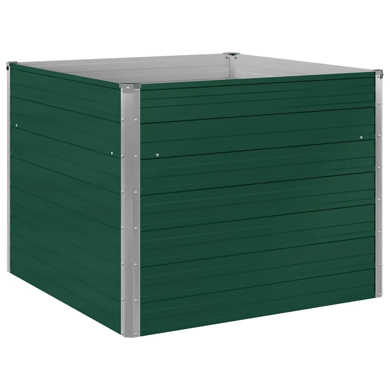 Jardinera Elevada De Acero Galvanizado Verde 100x100x77 Cm