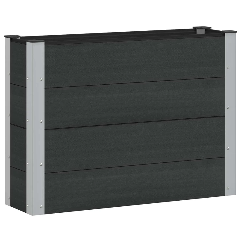 Arriate Elevado Negro 100 X 30 X 72 Cm Wpc Y Aluminio