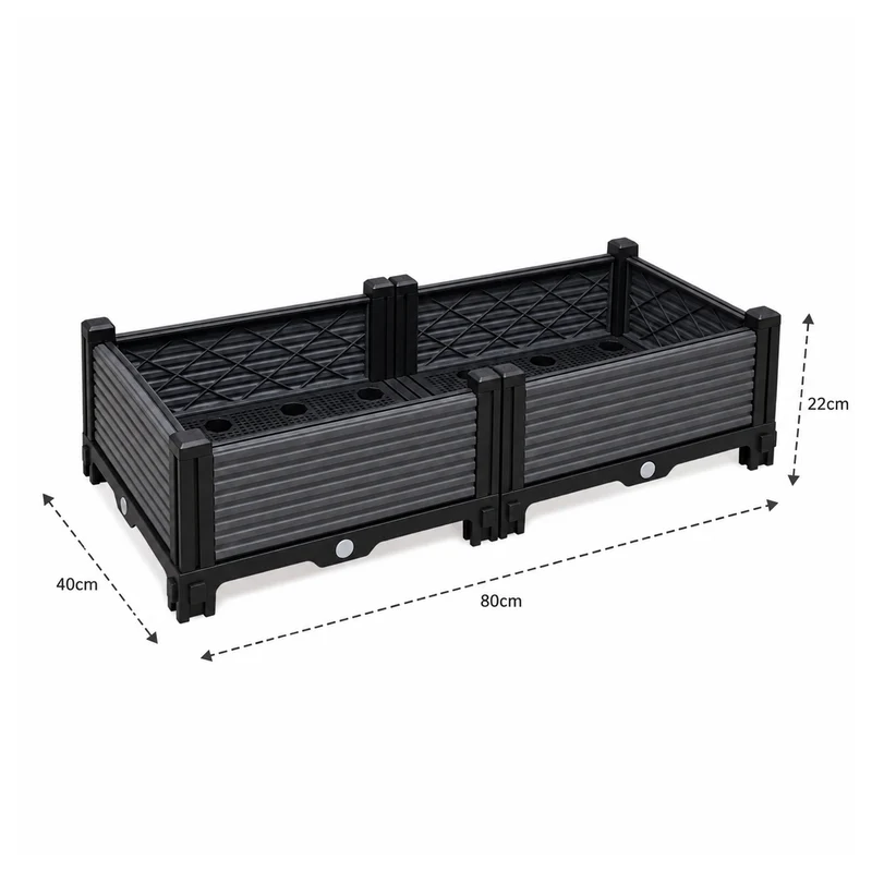 Jardinera Elevada 80x40x22cm Nyana Garden | Modular | Drenaje | Fácil Montaje