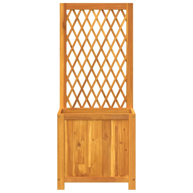 Jardinera Con Enrejado Y Estante Acacia Maciza 55x29,5x132 Cm