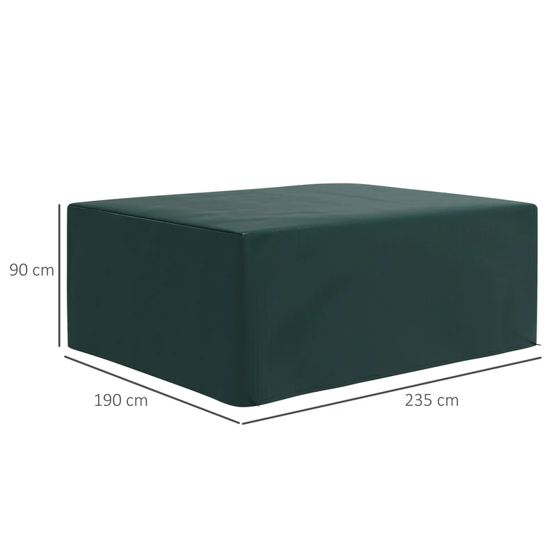 Outsunny Funda Protectora Para Muebles Rectangular 235x190x90 Cm Verde