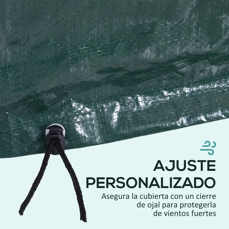 Outsunny Funda Protectora Para Muebles Rectangular 235x190x90 Cm Verde