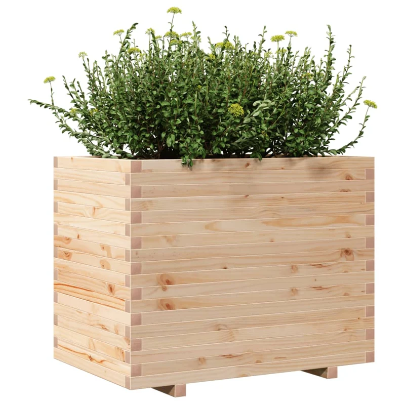 Jardinera Madera Maciza De Pino 90x60x72 Cm