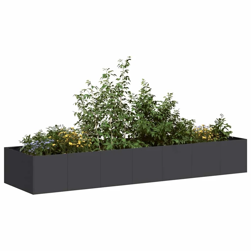 Jardinera De Acero Laminado En Frío Negro 280x80x40 Cm