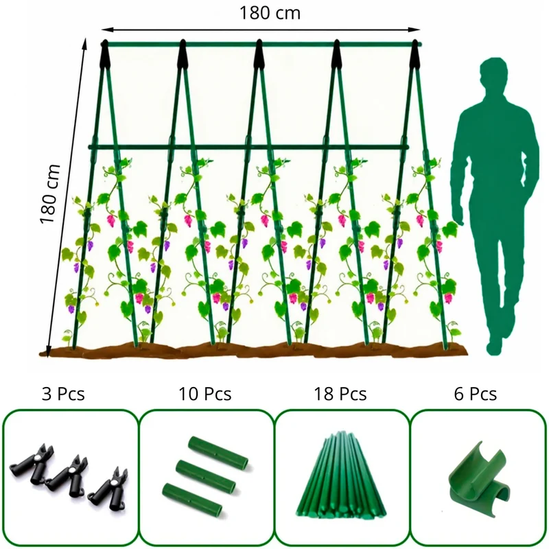 Soporte Enrejado Trepadoras 180x180 Cm Nyana Garden | Estructura En A | Huerto Y Jardín