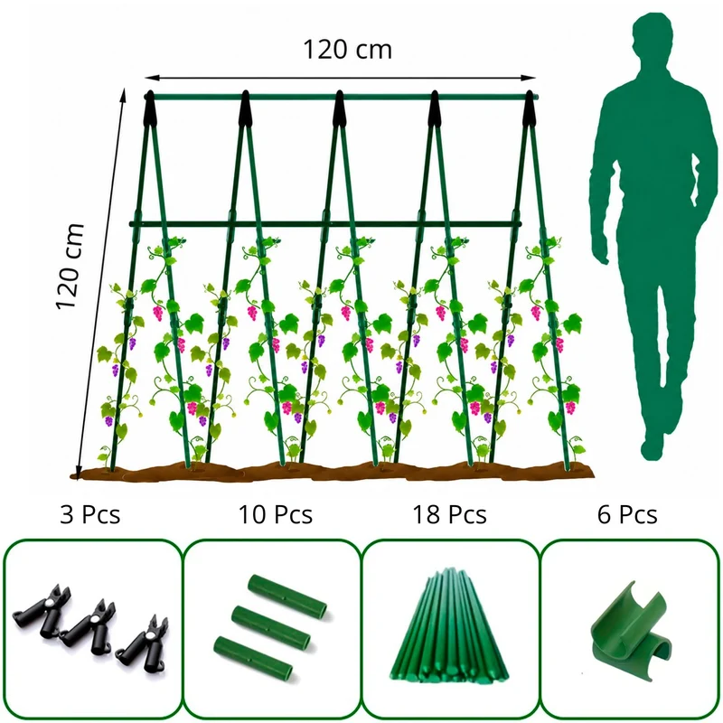 Soporte Enrejado Trepadoras 120x120 Cm Nyana Garden | Estructura En A | Huerto Y Jardín