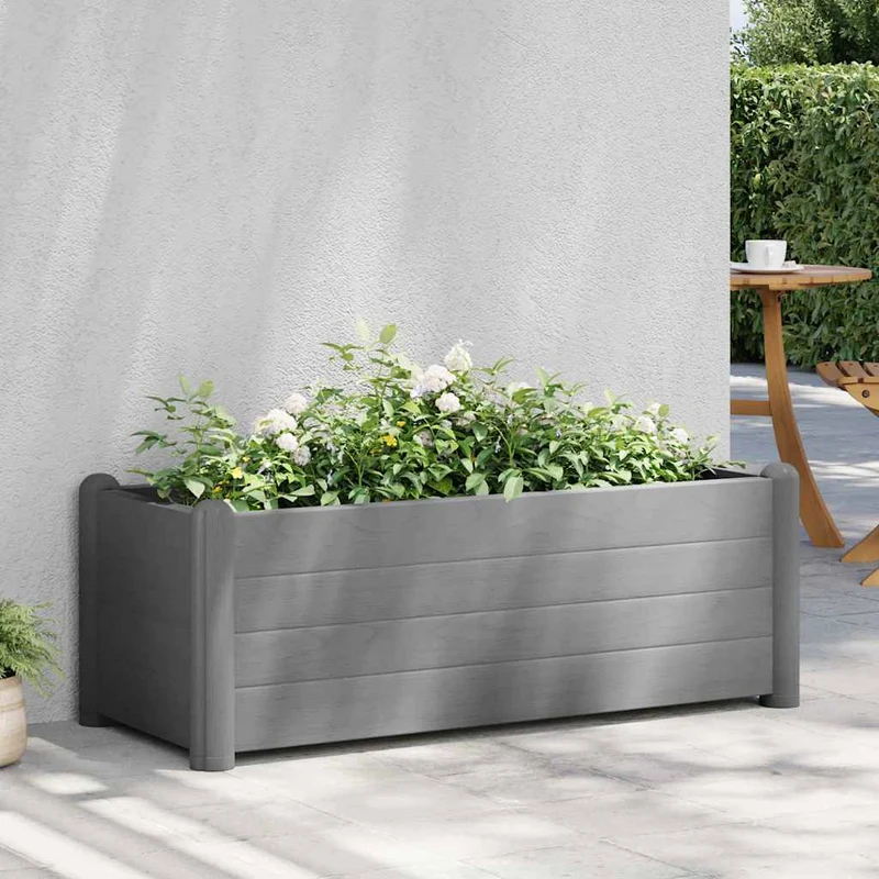 Arriate De Jardín Pp Gris Piedra 100x43x35 Cm