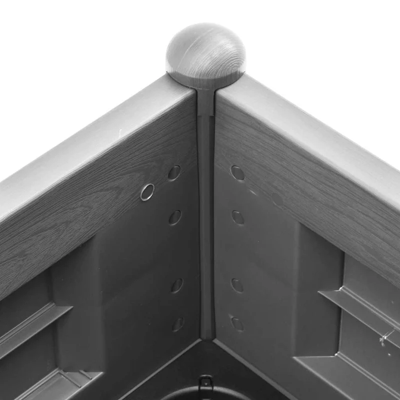 Arriate De Jardín Pp Gris Piedra 100x43x35 Cm
