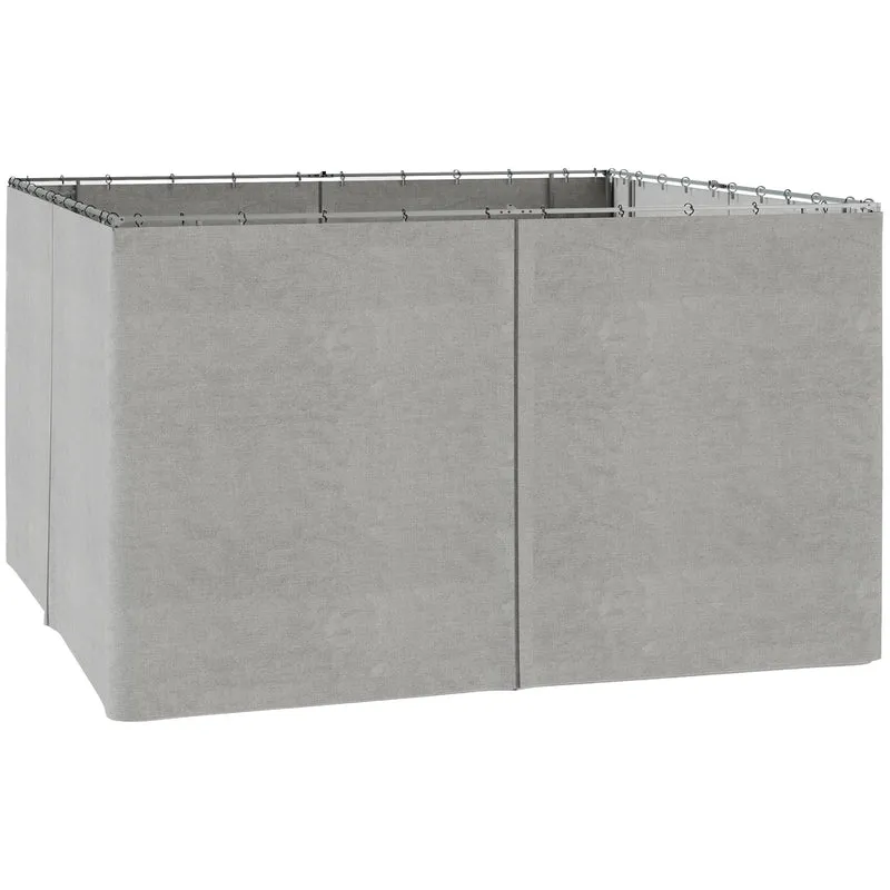 Outsunny 4 Paredes Laterales Para Cenador 3,5x2 M Sin Ventanas Gris Claro
