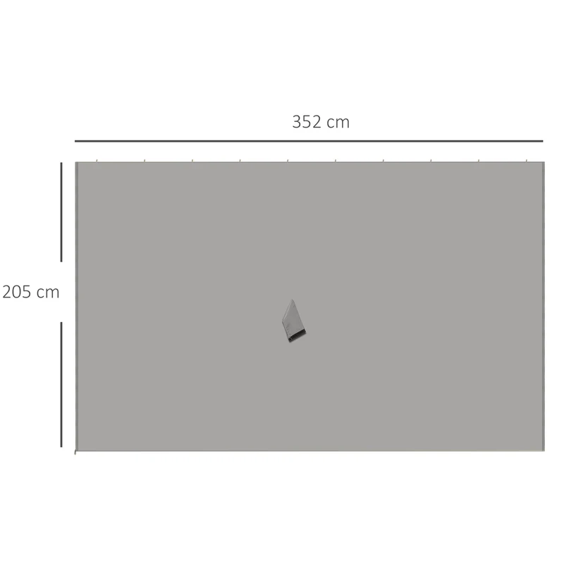 Outsunny 4 Paredes Laterales Para Cenador 3,5x2 M Sin Ventanas Gris Claro