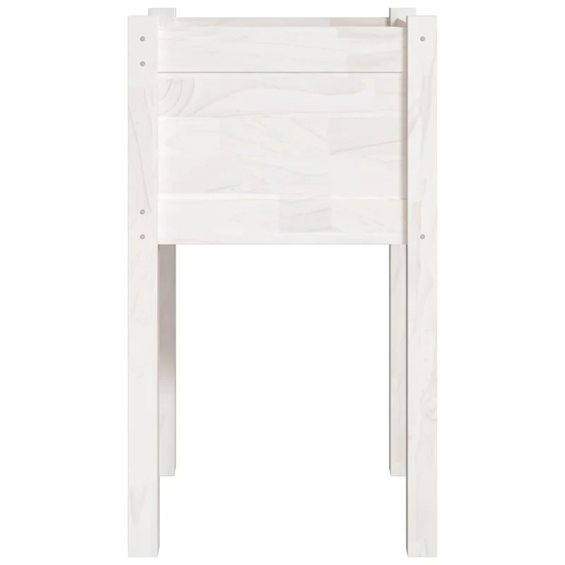 Jardineras 2 Unidades Madera Maciza De Pino Blanco 40x40x70 Cm