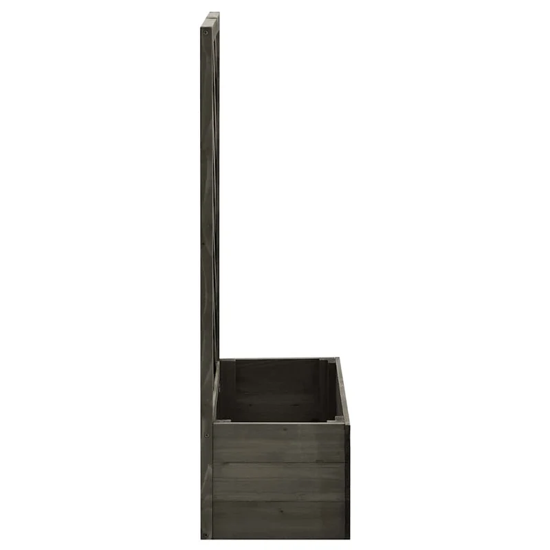 Jardinera Enrejada De Jardín Madera Abeto Gris 50x25x90 Cm