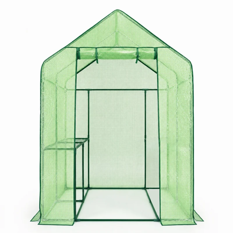 Invernadero De Jardín 190x193x120cm Nyana Garden 2 Estantes Puerta Enrollable