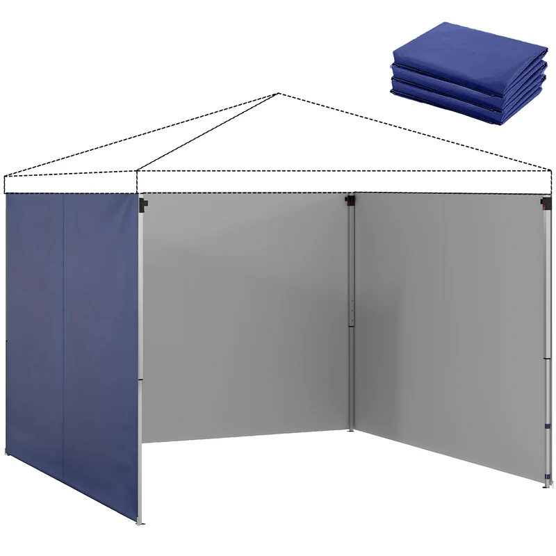Outsunny 3 Paredes Laterales Para Carpas De 3x3 M Con Cremallera 300x200 Cm
