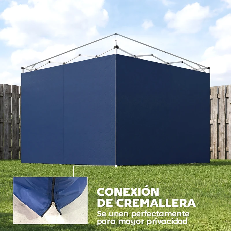 Outsunny 3 Paredes Laterales Para Carpas De 3x3 M Con Cremallera 300x200 Cm