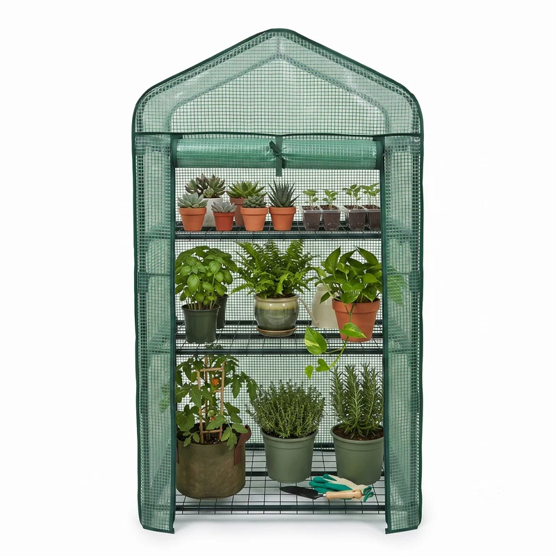 Invernadero Jardín 3 Alturas Malla Pe Ventilada Nyana Garden Acero Resistente Ideal Verano