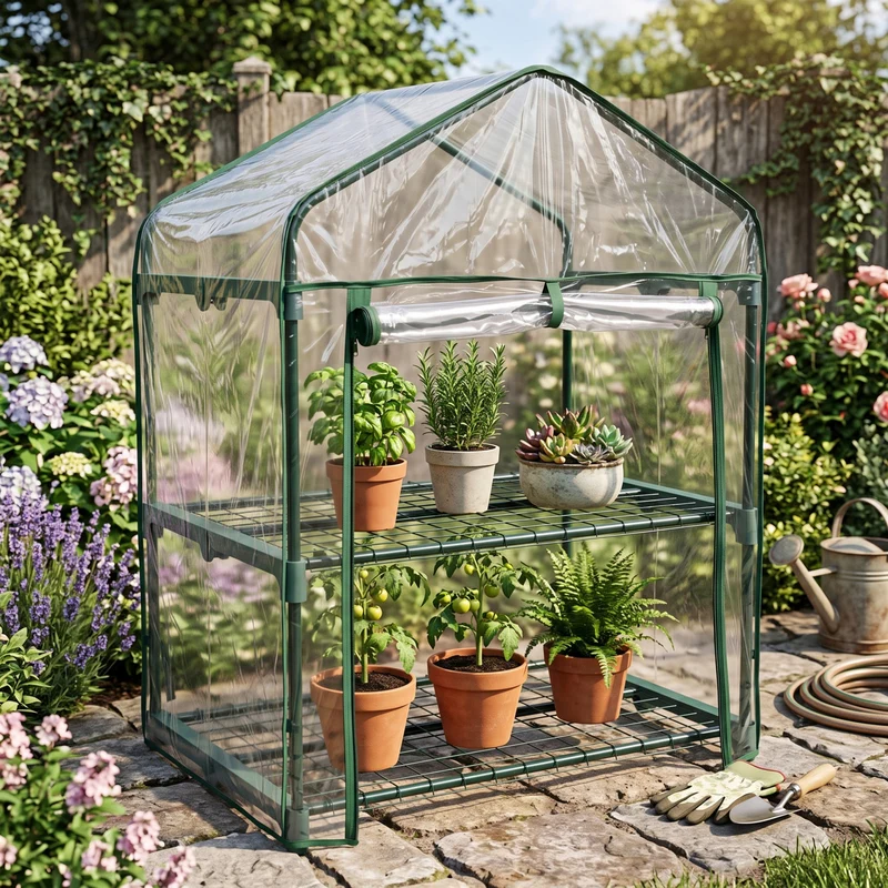 Invernadero De Jardín 2 Alturas Pvc Impermeable Nyana Garden 95x68x50cm