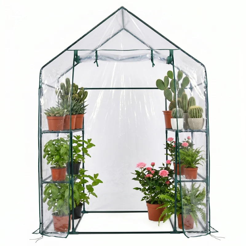 Invernadero De Jardín 140x70x190cm Nyana Garden | 4 Estantes | Puerta Enrollable