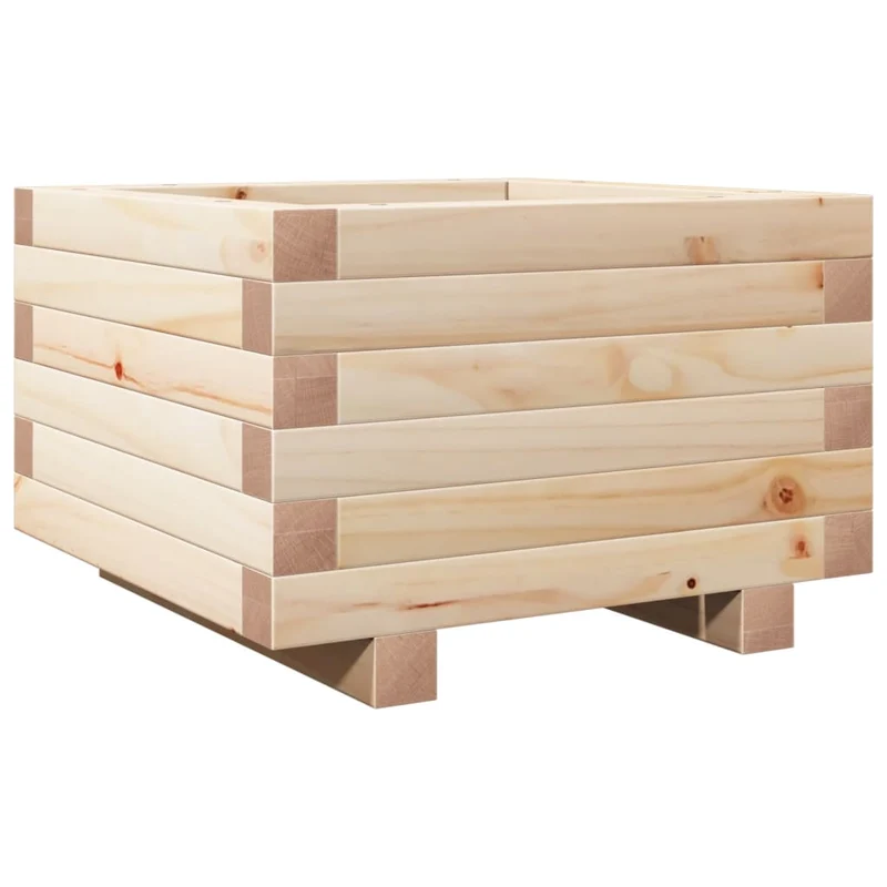 Jardinera De Madera Maciza De Pino 40x40x26,5 Cm