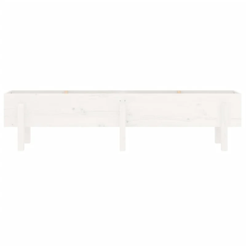 Arriate Elevado De Jardín Madera Maciza Pino Blanco 160x30x38cm
