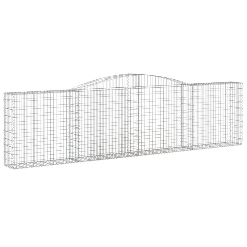 Cestas De Gaviones 9 Uds Forma De Arco Hierro 400x30x100/120 Cm