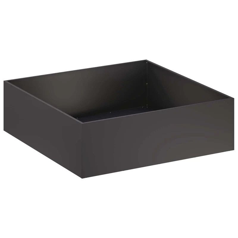 Macetero De Jardín Negro 80 X 80 X 30 Cm Acero Laminado En Frío