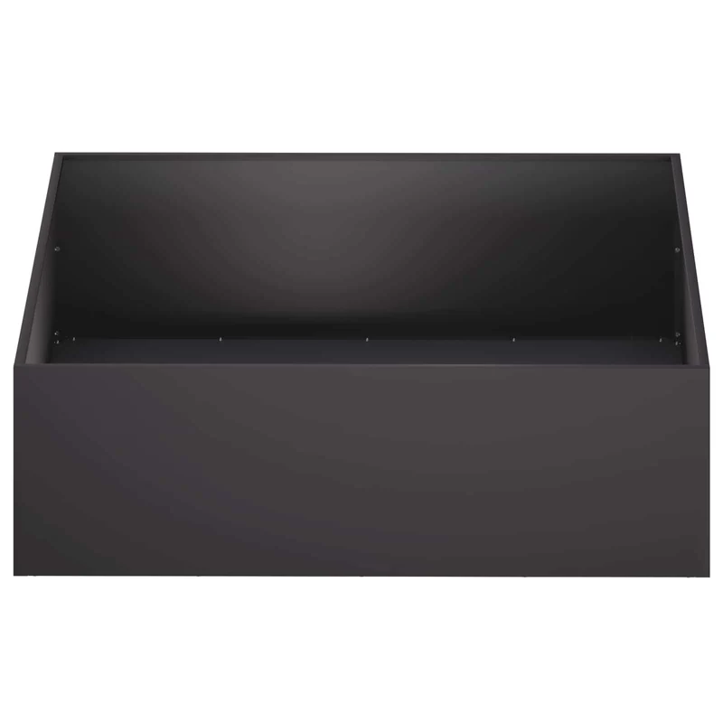 Macetero De Jardín Negro 80 X 80 X 30 Cm Acero Laminado En Frío