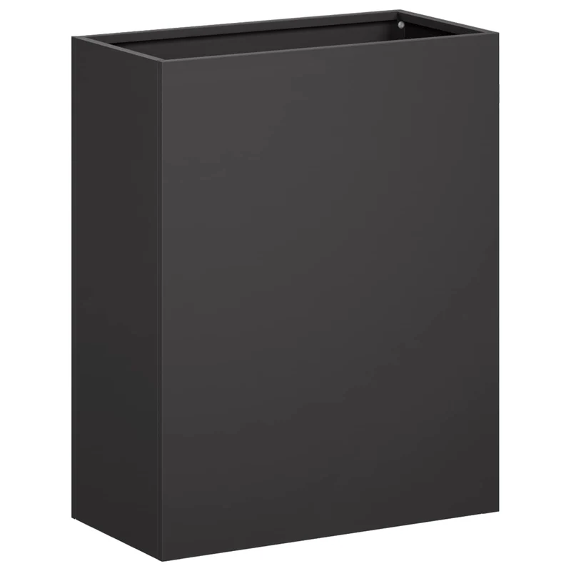 Macetero De Jardín Negro 40 X 20 X 40 Cm Acero Laminado En Frío