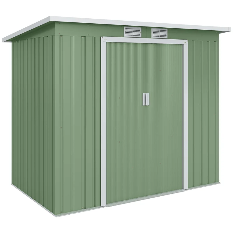 Outsunny Cobertizo De Jardín 213x130x172 Cm Base 2,42m² Con 2 Puertas Correderas