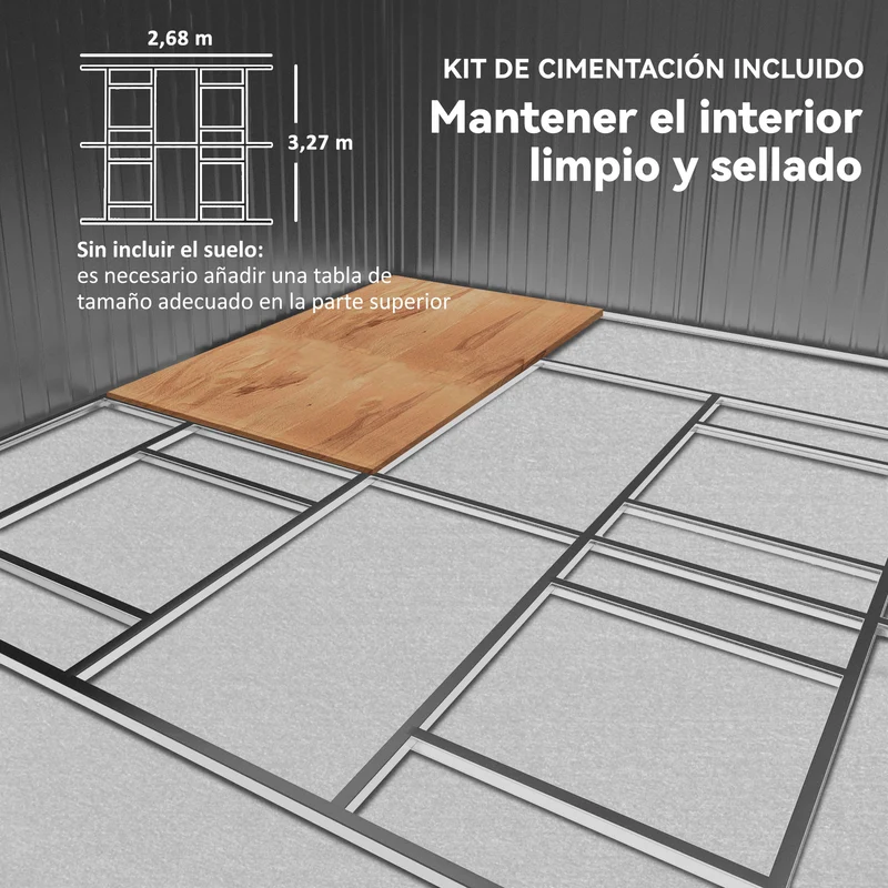 Outsunny Cobertizo Jardín 13,1 M² Para Almacenamiento De Herramientas Ocre