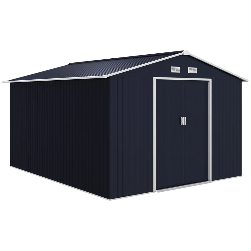 Outsunny Caseta De Jardín De Exterior 8,3 M² 277x322x192 Cm Gris