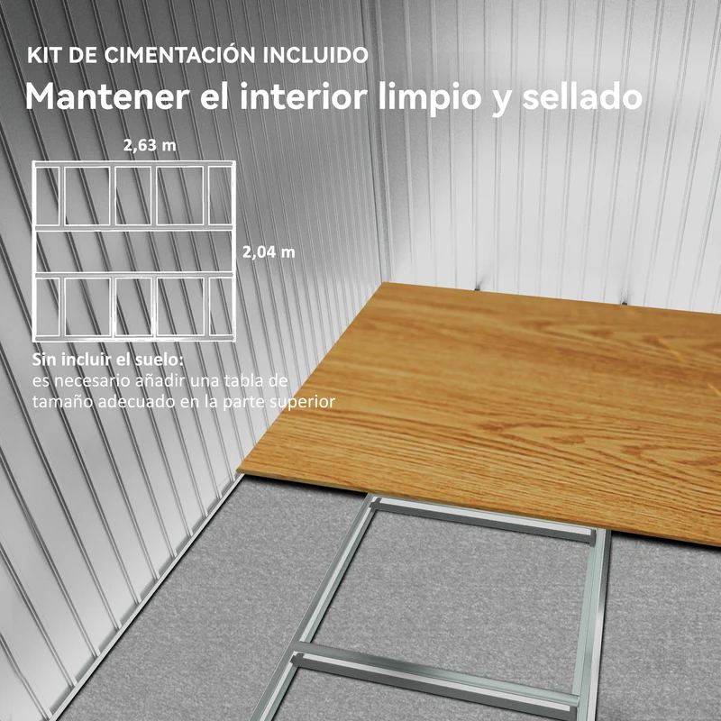 Outsunny Caseta De Jardín De Exterior 8,3 M² 277x322x192 Cm Gris
