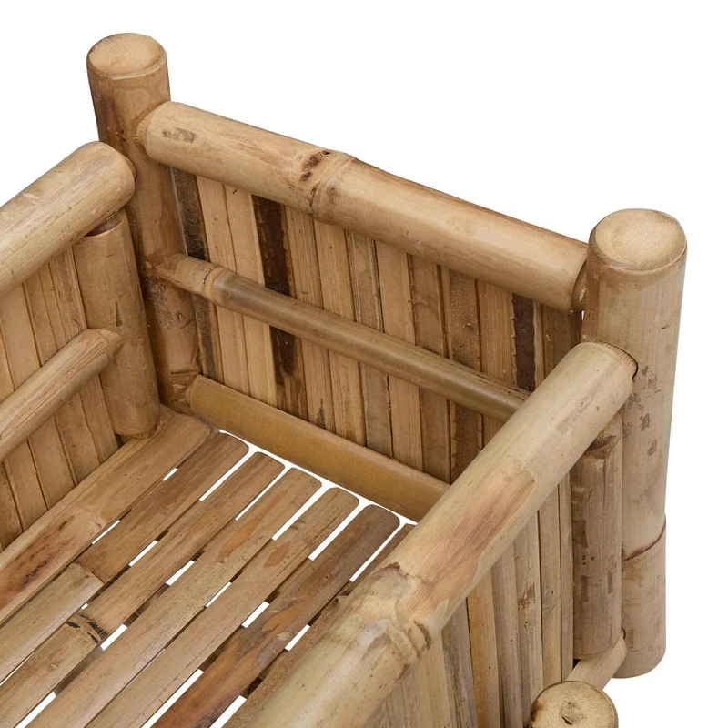 Jardín Macetero Con Soporte Natural 100 X 38 X 114 Cm Bambú