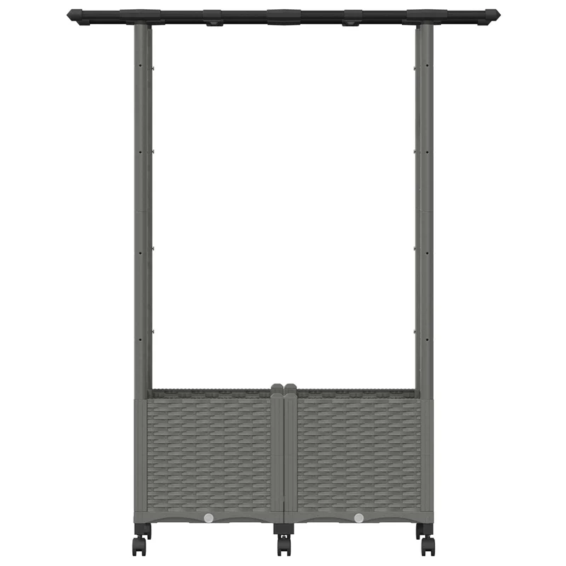 Cama Elevada Con Trellis Y Techo Gris Claro 124,5 X 40 X 142 Cm